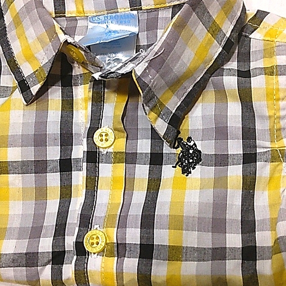 NWT☆U.S. POLO ASSN.☆ Striped Short Sleeve Button Down Collared Bubble Bodysuit☆ - Picture 5 of 10